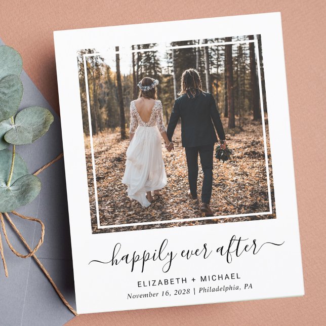 Happily Ever After Photo Wedding Reception Invite (Your love story deserves a grand celebration! )
