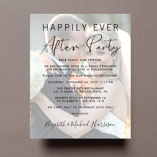 Happily Ever After Photo Wedding Reception Invite