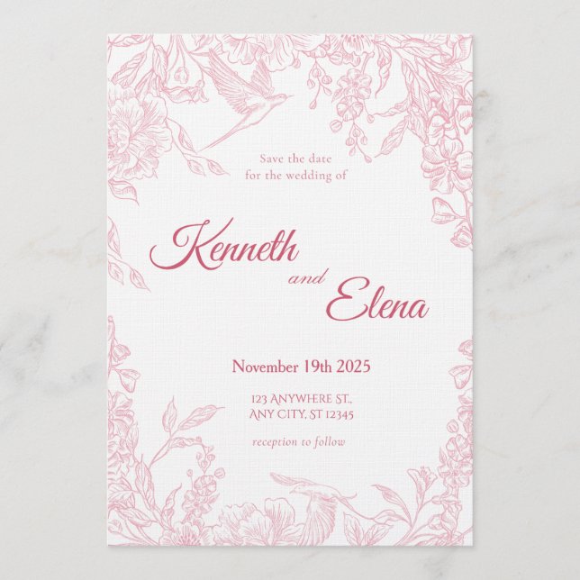 Happily Ever After Wedding Invitation (Devant)