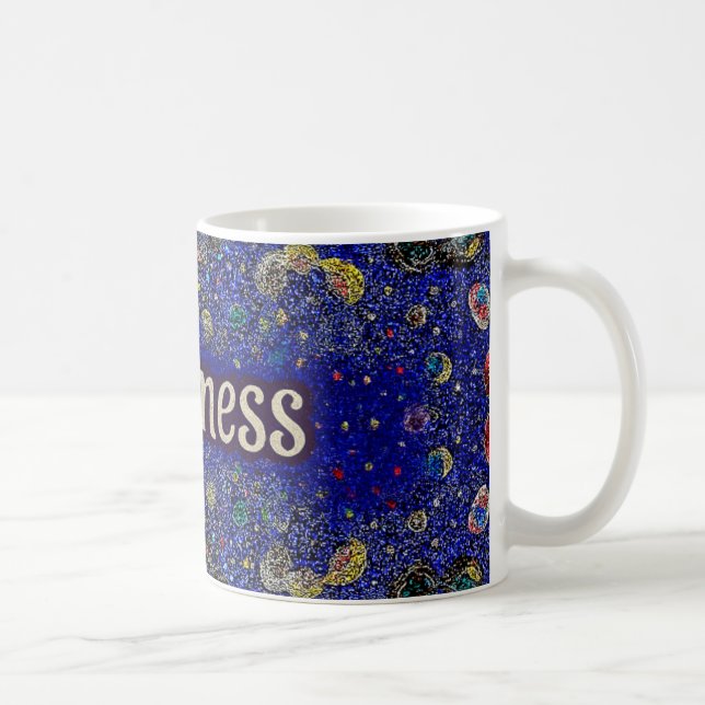 Happiness Coffee Mug – Vibrant Mandala-Style  (Droite)