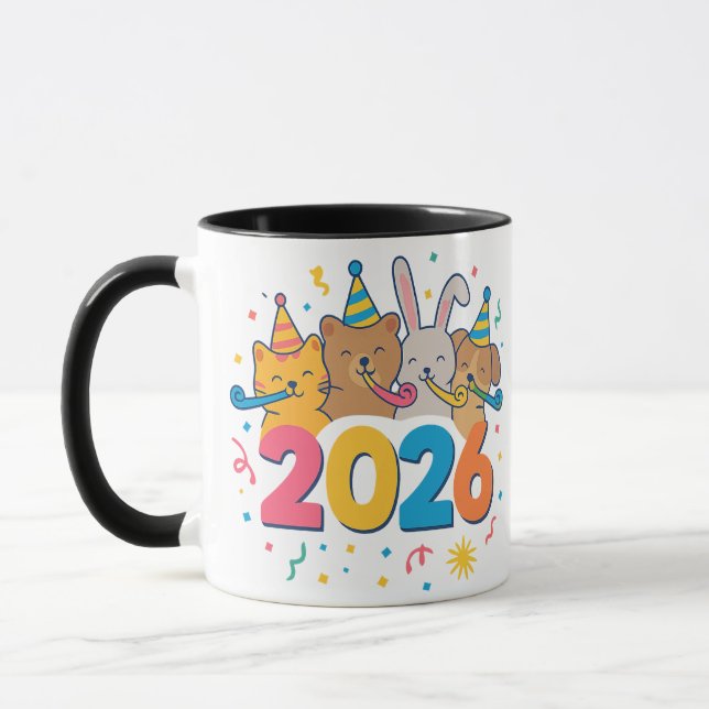 Happy 2026 Animal Mug (Gauche)