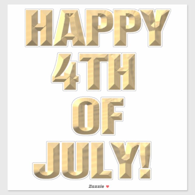 Happy 4 juillet autocollant de contour (Feuille)