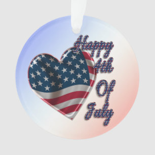 Happy 4 juillet USA Flag Heart