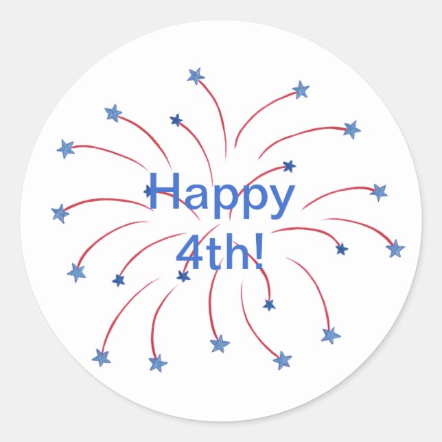 Happy 4th Fireworks Stars Stickers (Devant)