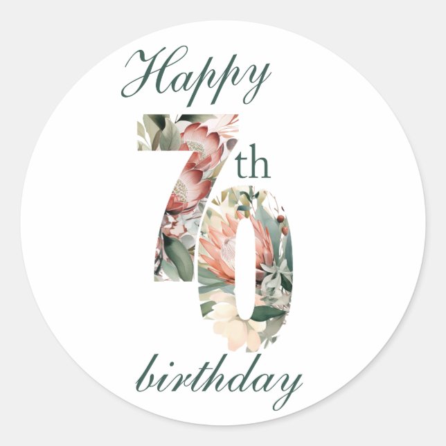 Happy 70e Sticker rond (Devant)