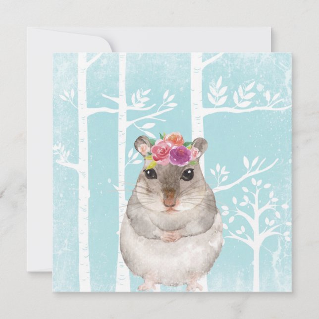 Happy Animal avec Fleurs dans Blue Forest-Hamster (Devant)
