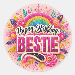 Happy anniversaire bestie autocollant