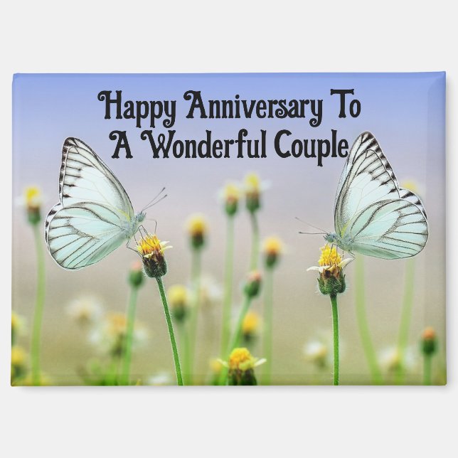 Happy Anniversary Butterflies Magnet (Recto)
