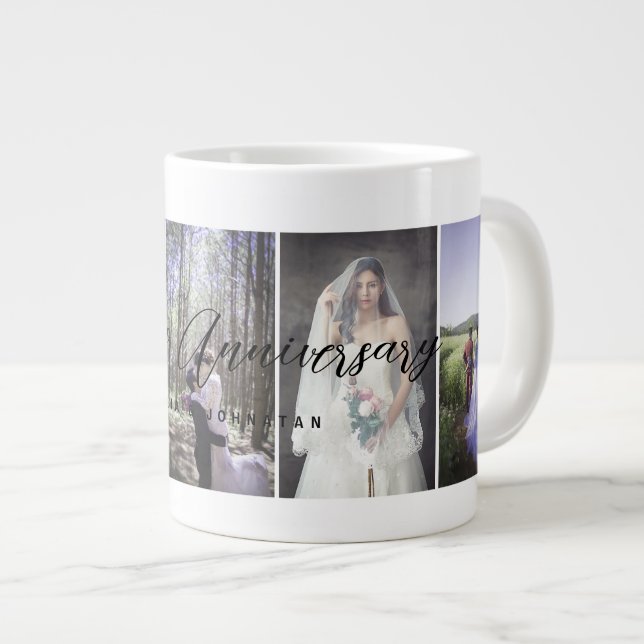 Happy Anniversary Photo Collage Mug Photo vertical (Devant droit)
