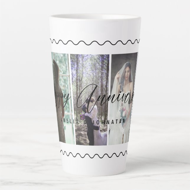 Happy Anniversary Photo Collage Mug Photo vertical (Devant)