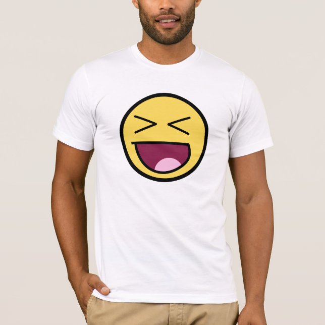 Happy Awesome Face Bella Canvas T-Shirt (Devant)
