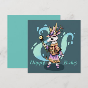 Happy B-day birthday card fantasie wolfje