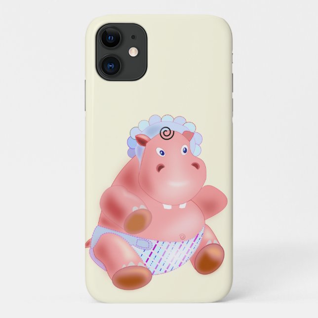 Happy Baby Hippo coque iphone - Personnalisable (Dos)