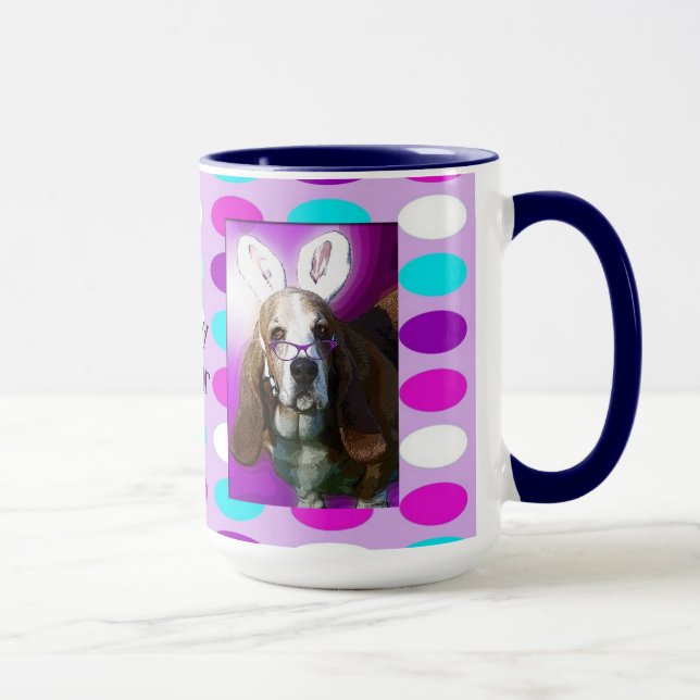 Happy Basset Hound Coffee Mug (Droite)