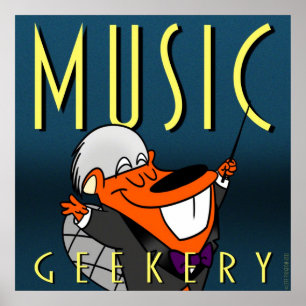 Happy Beaver 9" x9" poster : Music Geekery
