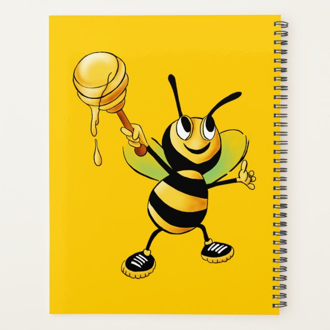 Happy Bees Cartoon mignon Dessins noir et jaune (Dos)