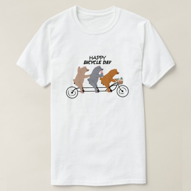 Happy Bicycle Day Cool T-shirt classique (Design devant)