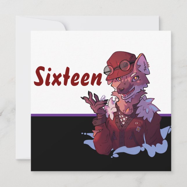 Happy Birthday 16 wolf, sweet 16 (Devant)