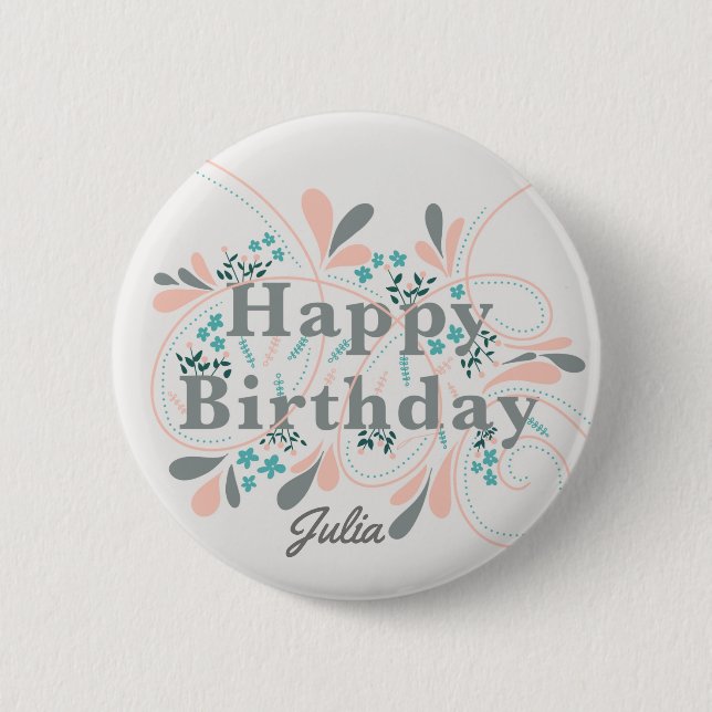 Happy Birthday badge personnalisable (Devant)
