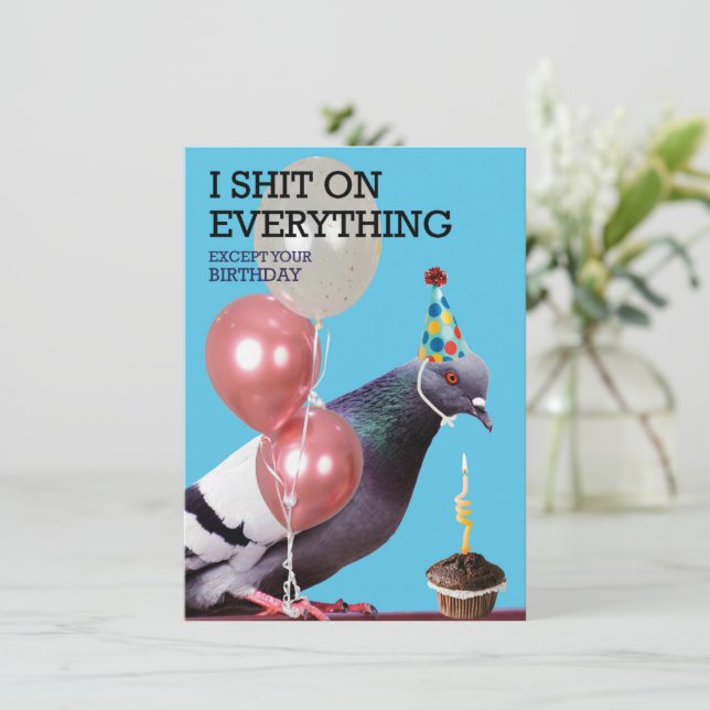 Happy Birthday Card for Pigeons (Debout devant)