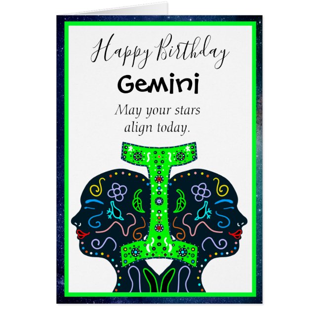 Happy Birthday Gemini friend or family member (Devant)