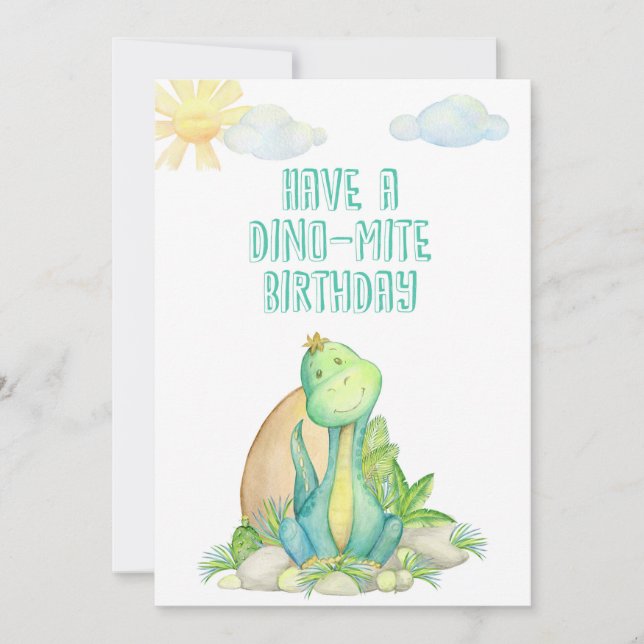 Happy Birthday Greeting Card with Dino for Kids (Devant)