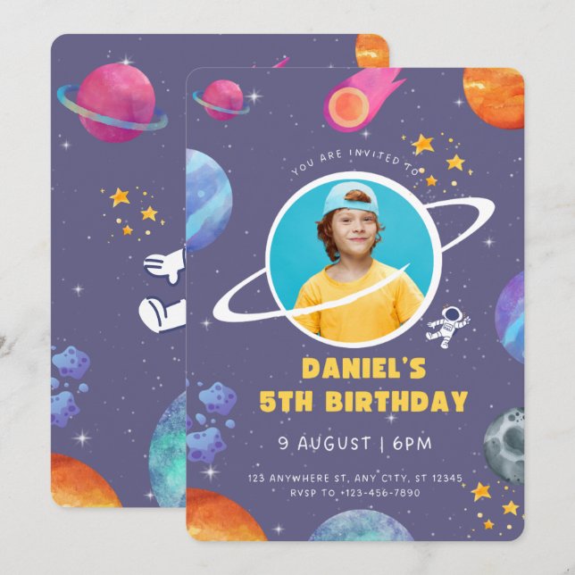 Happy Birthday Invitation (Devant / Derrière)