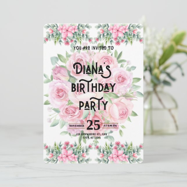 Happy Birthday Invitation (Debout devant)