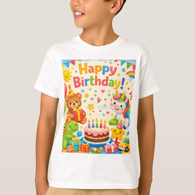 Happy Birthday Kids Party T-Shirt (Devant)