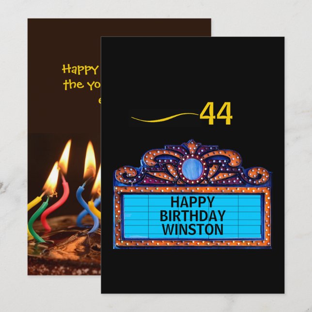 Happy Birthday on a Theater Marquee (Devant / Derrière)