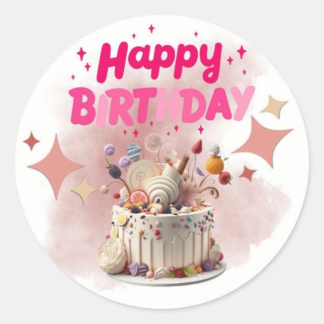Happy Birthday Pegatina/ Stickers (Devant)