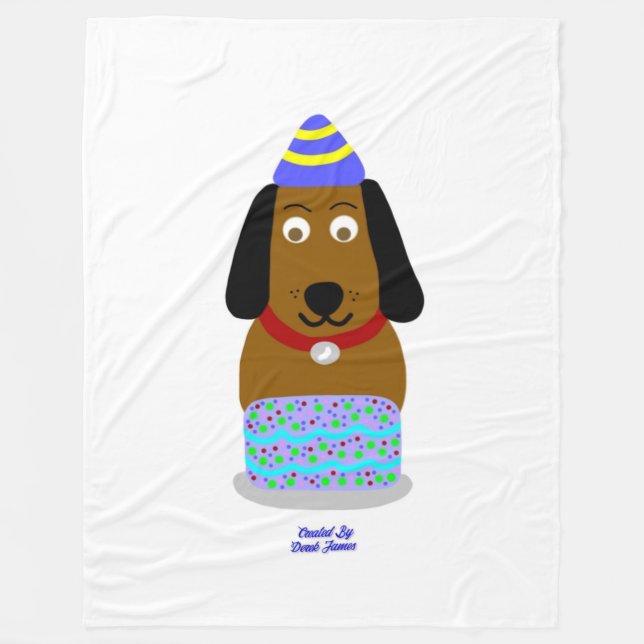 Happy Birthday Pup Grosse couverture en polaire (Devant)