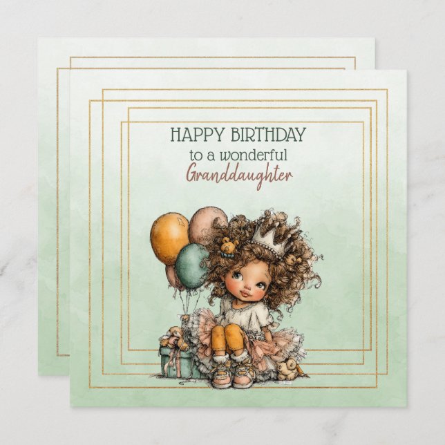 Happy Birthday To A Wonderful Granddaughter (Devant / Derrière)