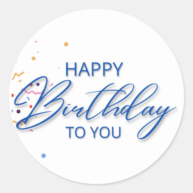 Happy Birthday to You Round Sticker (Devant)