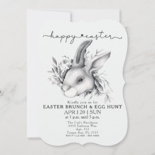 Happy Bunny Pâques Brunch & Invitation chasse aux