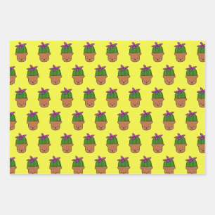 Happy Cactus papier d'enveloppement