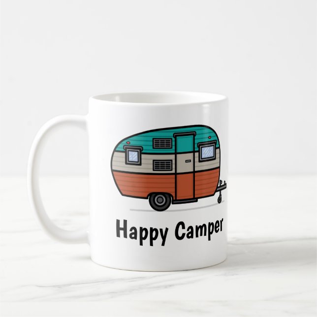 Happy Camper, ajouter du texte, Café Mug (Gauche)