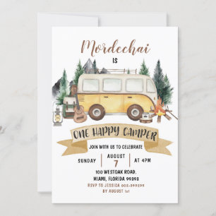 Happy Camper Boy Invitation d'anniversaire