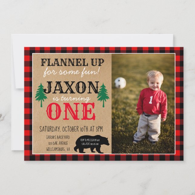 Happy Camper Boy Photo Invitation à la fête d'anni (Devant)