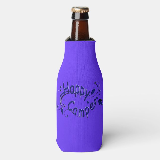 Happy Camper Camping RV Blue Bottle Glacière (Bottle Devant)