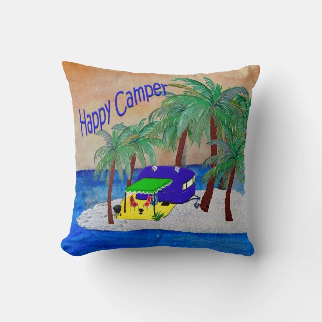 Happy Camper coussin amusant (Recto)