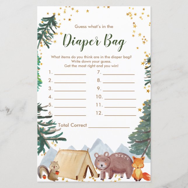 Happy Camper Devis What's In the Diaper Bag Jeu (Devant)