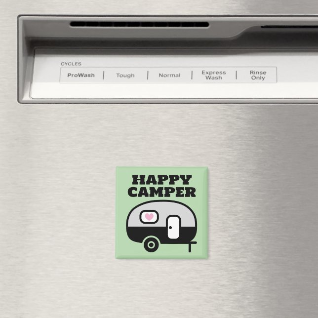Happy Camper funny magnet for RV trailer home (In Situ (Lave-vaisselle))