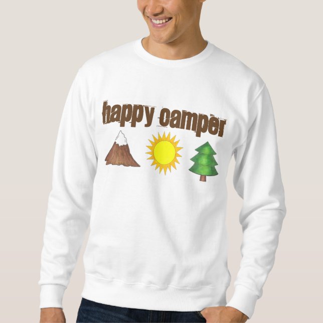 Happy Camper Mountain Tree Sun Camping Sweatshirt (Devant)