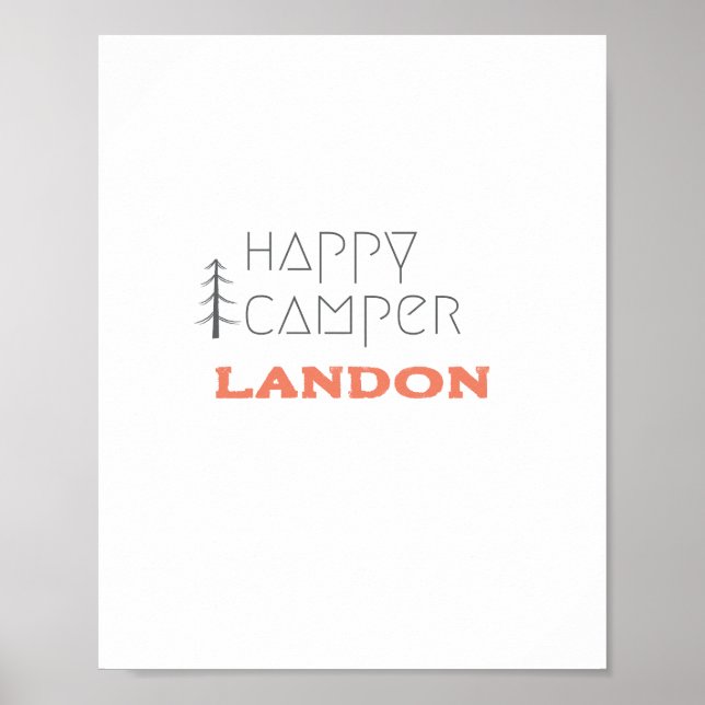 happy camper.Nom personnalisé. Poster et impressio (Devant)