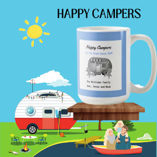 Happy Camper RV Famille Café Mug