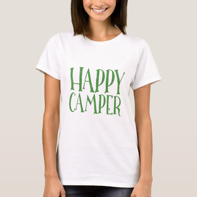 Happy Camper t-shirt en rouge buffle plaid (Devant)