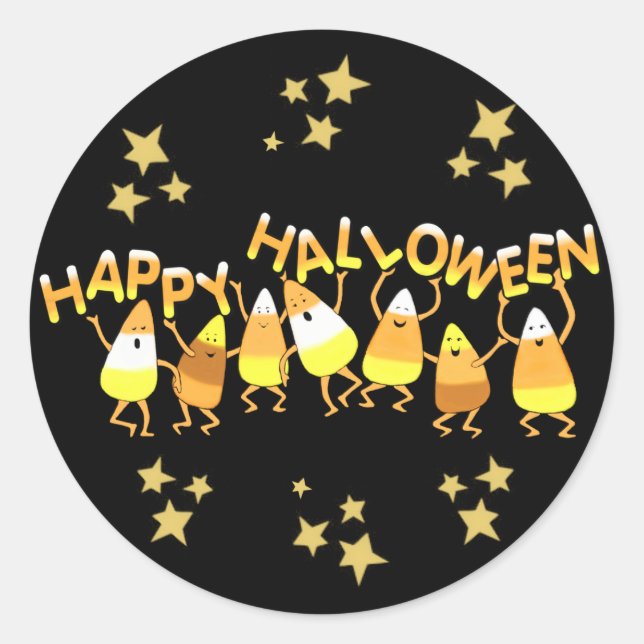 Happy Candy Corn Halloween Stickers (Devant)