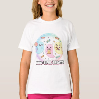 Happy Candy Ghosts Halloween T-Shirt - mignon Éffr