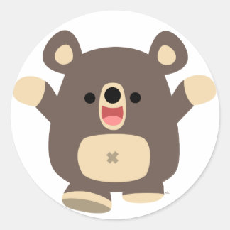 Happy Cartoon Black Bear autocollant